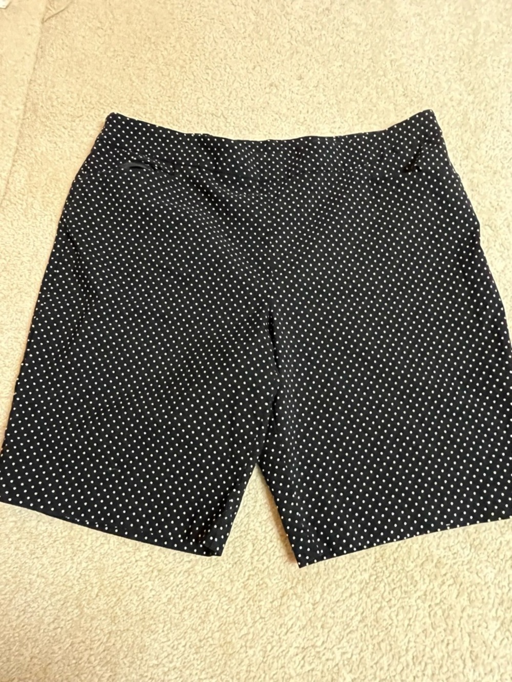 Time and Tru Black Shorts with White Polka Dots